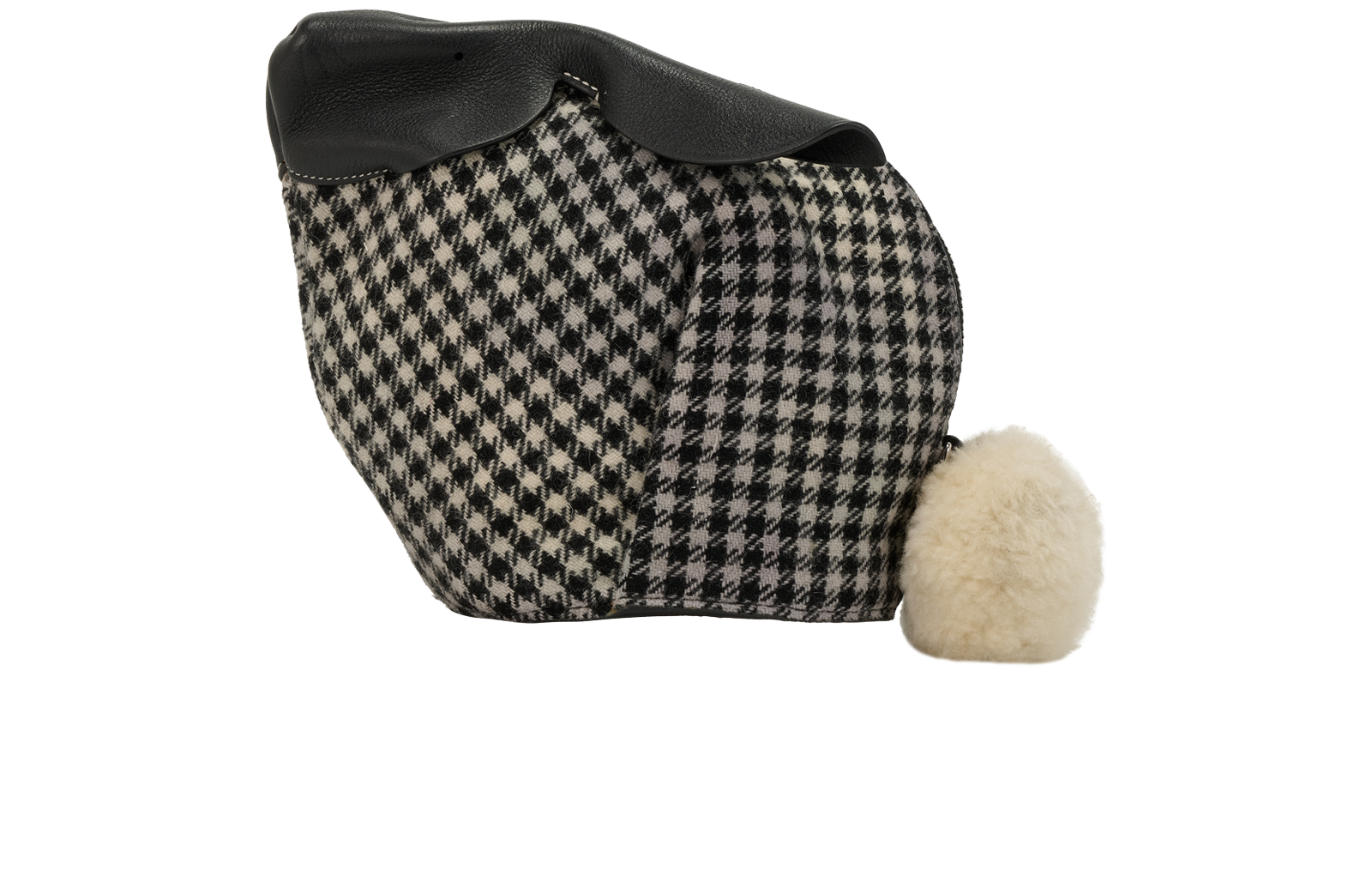 Mini Bunny Houndstooth Crossbody, &pound;495, Handbags, Black/White, Fabric/Leather, Back view